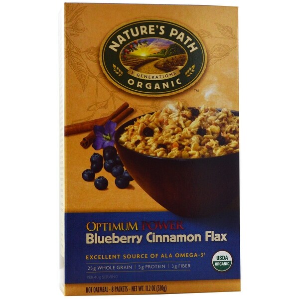 Nature's Path Organic Optimum Power Flax Cereal - Blueberry Cinnamon - Case of 6 - 11.2 oz.