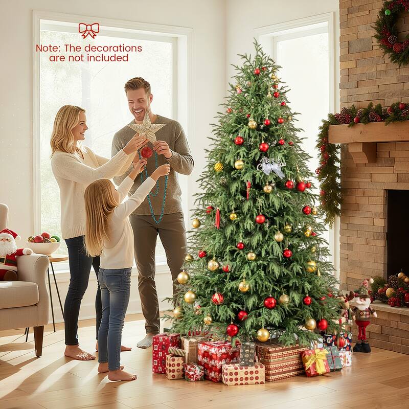 Gymax 7 FT Outdoor Artificial Christmas Tree w/ 1217 Branch Tips 400