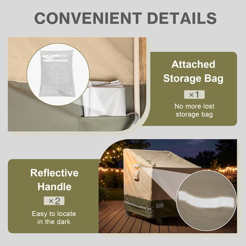 Aoodor Heavy Duty Patio Adirondack Chair Cover with Air Vents - 34"W x 38"D x 38"H