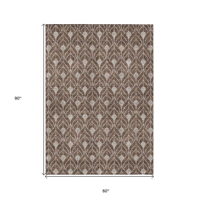 HomeRoots Geometric Transitional Rectangle Outdoor Rug