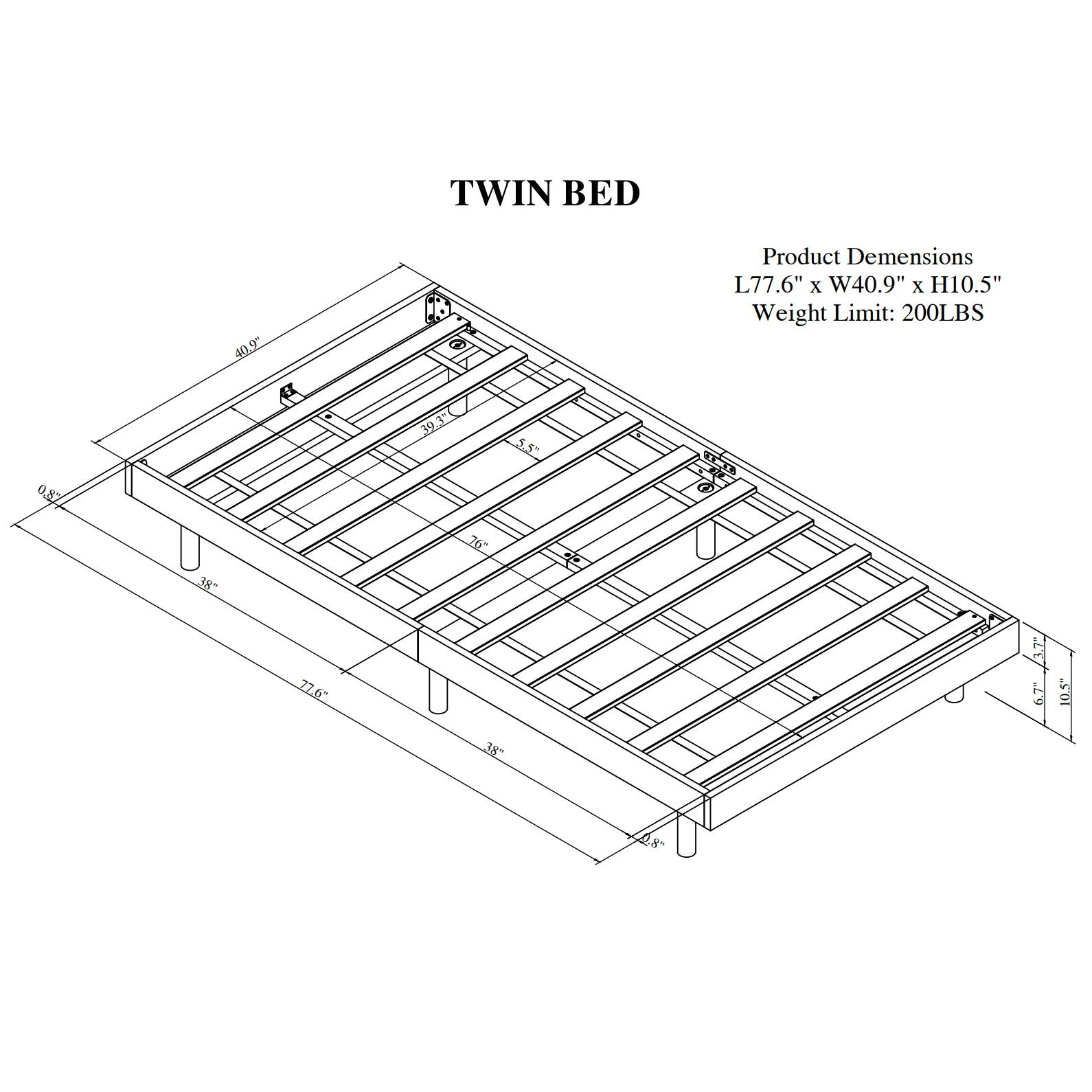 Modern Design Twin Size Floating Platform Bed Frame Bed Bath & Beyond