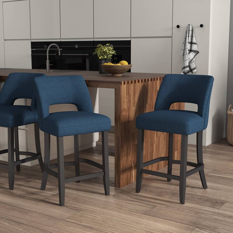 Set of 2/4/6 Counter Height Bar Stools with Black wood Legs
