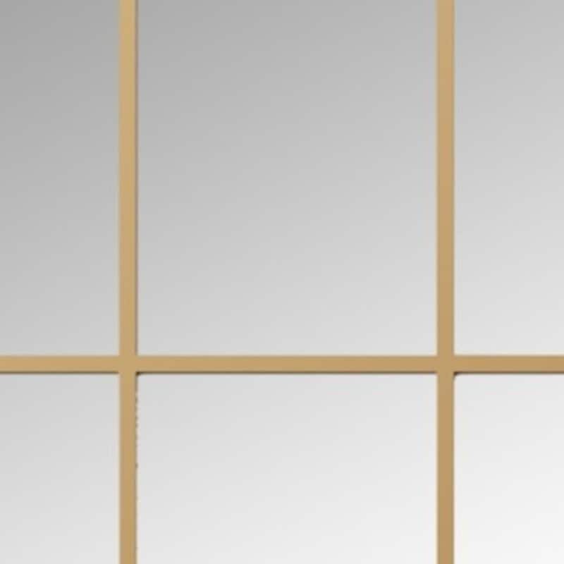 HomeRoots 63" Gold Iron Window Pane Geometric Framed Full Length Hanging Mirror - 24.00 in. x 63.00 in. x 0.78 in.