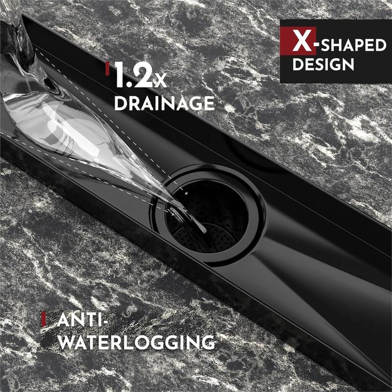 24-Inch Linear Shower Floor Drain, Square Hole Grate - 24 inch