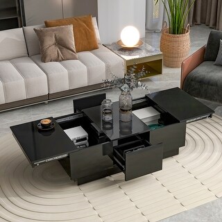 Multifunctional Extendable Coffee Table with 2 Hidden Storage ...