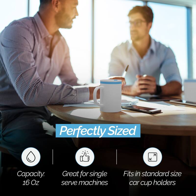 Copco Iconic Plastic Double Wall Insulated Desk Mug with Lid - 16 oz