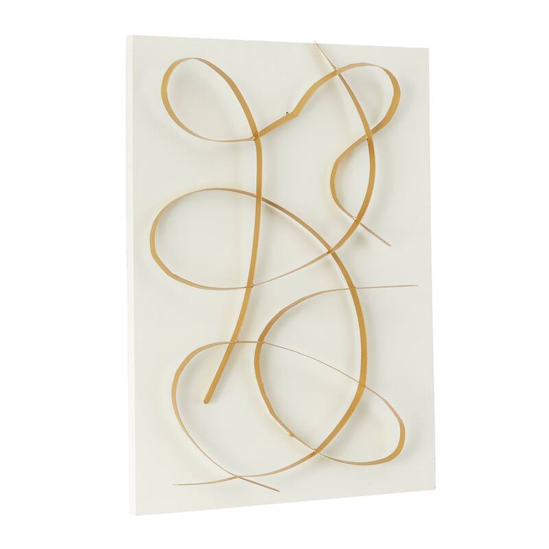 CosmoLiving by Cosmopolitan Metal Overlapping Lines Abstract Wall Decor with White or Black Backing - White or Black