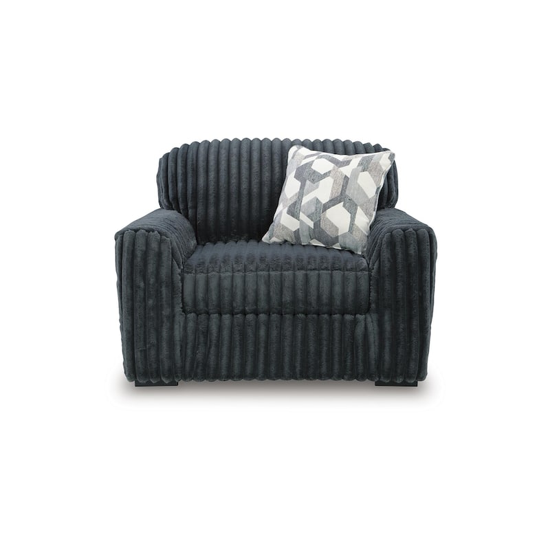 Signature Design by Ashley Midnight-Madness Dark Gray Oversized Chair - 52"W x 41"D x 40"H