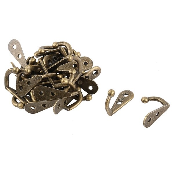 Bathroom Metal Vintage Style Wall Mounted Single Hook Hangers Bronze Tone 32 Pcs