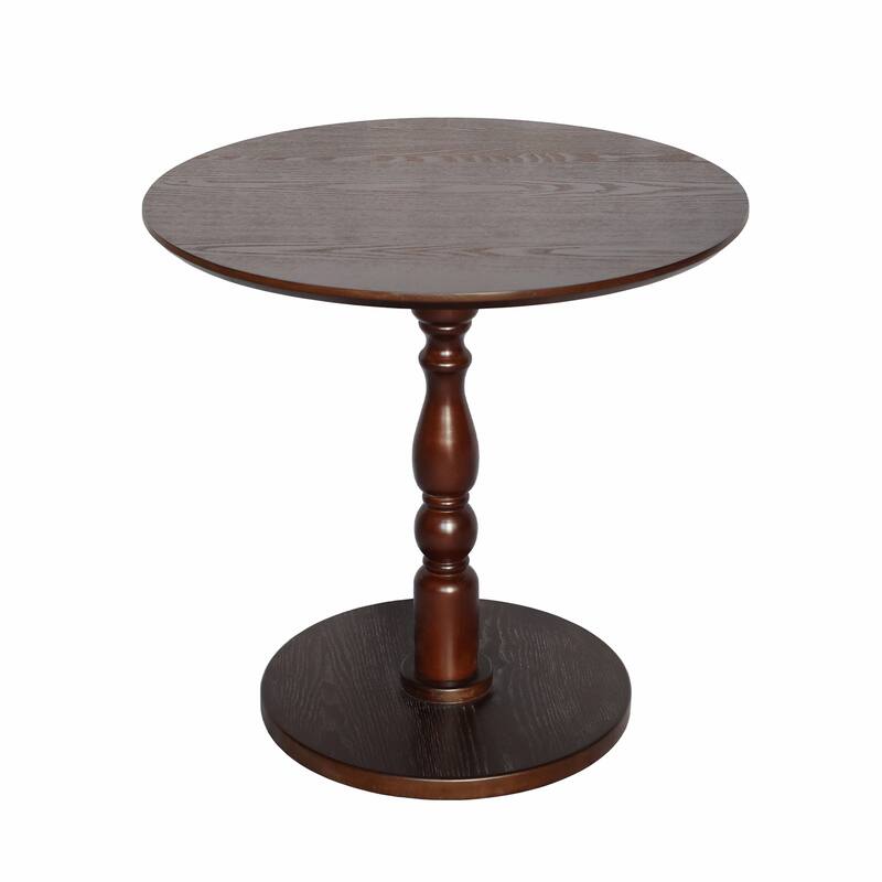 23"Accent Round Table, Round Side Table, Small Table for Small Spaces, Modern Accent Nightstand with Solid Wood Leg