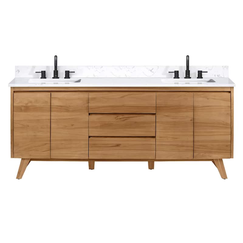 Avanity COVENTRY-VS73-E Coventry 72" Free Standing Double Basin Vanity - Natural Teak - Wood Finish