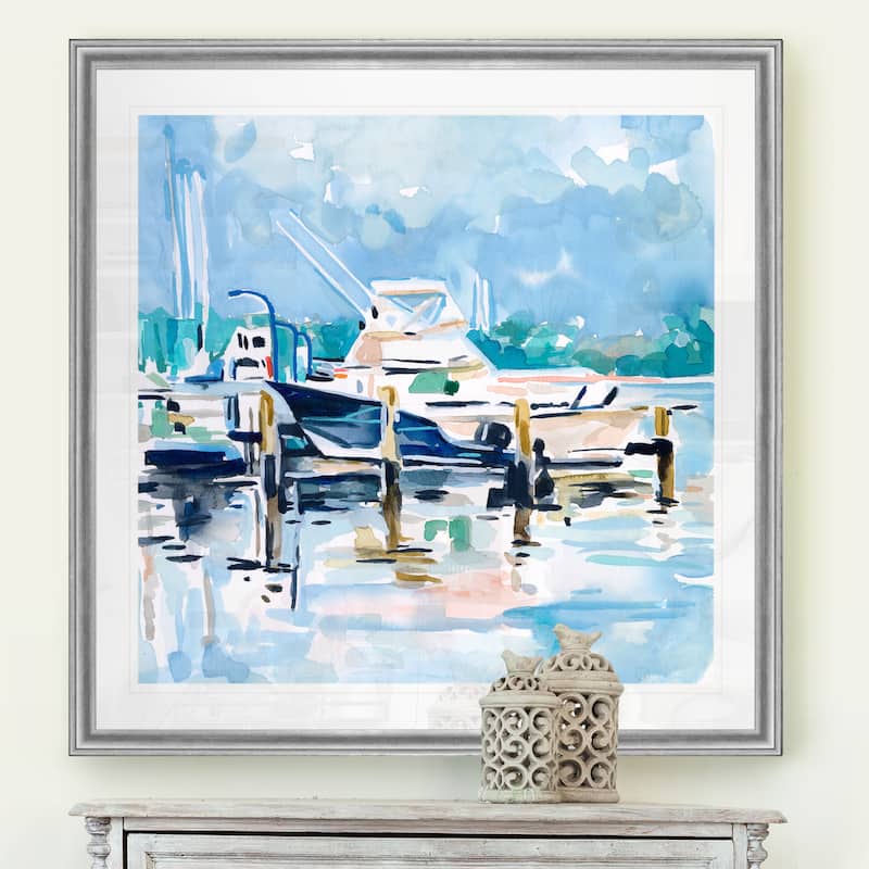 Watercolor Marina II -Black Framed Print