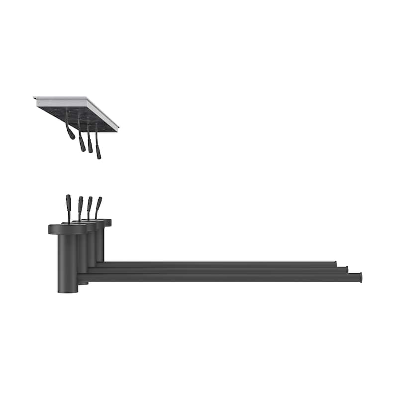 Claire 3-Bar Electric Towel Warmer In Matte Black - 19.69" x 40.94" x 4.45"