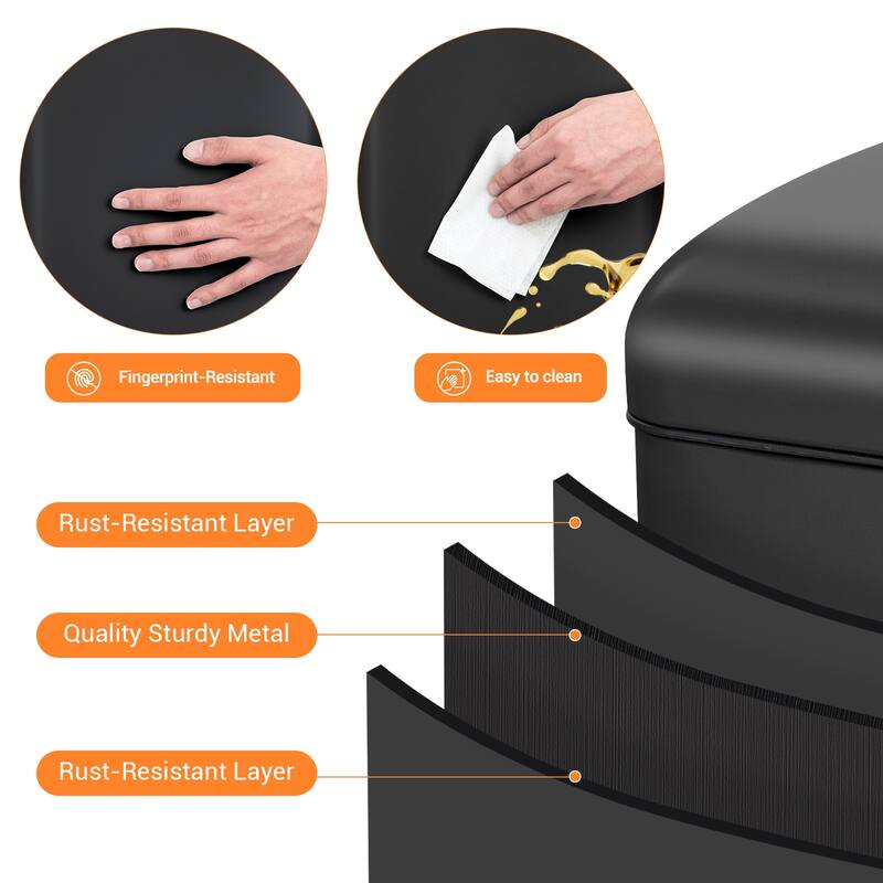 8 Gallon Step Trash Can, with Removable Inner Bucket