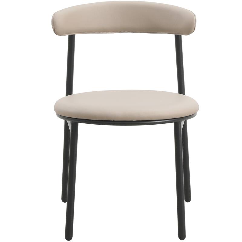 Lume Modern Dining Chairs Polyester Fabric Seat with Steel Legs by LeisureMod