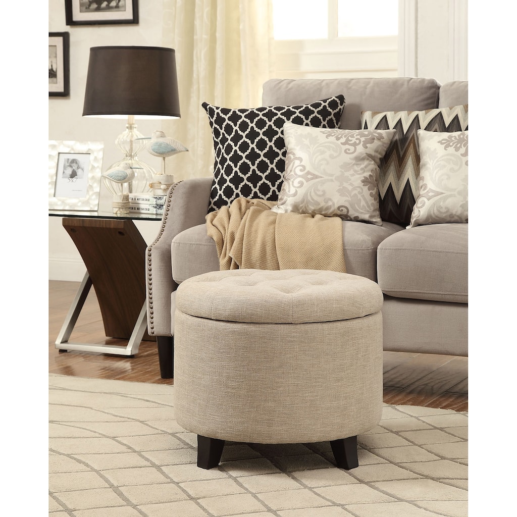 Convenience Concepts Designs4Comfort Round Storage Ottoman