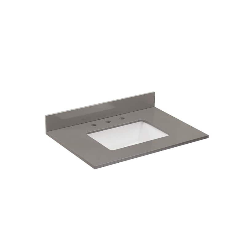 Altair Madrid Bathroom Vanity Countertop in Concrete Grey with White Sink without Vanity - 31"