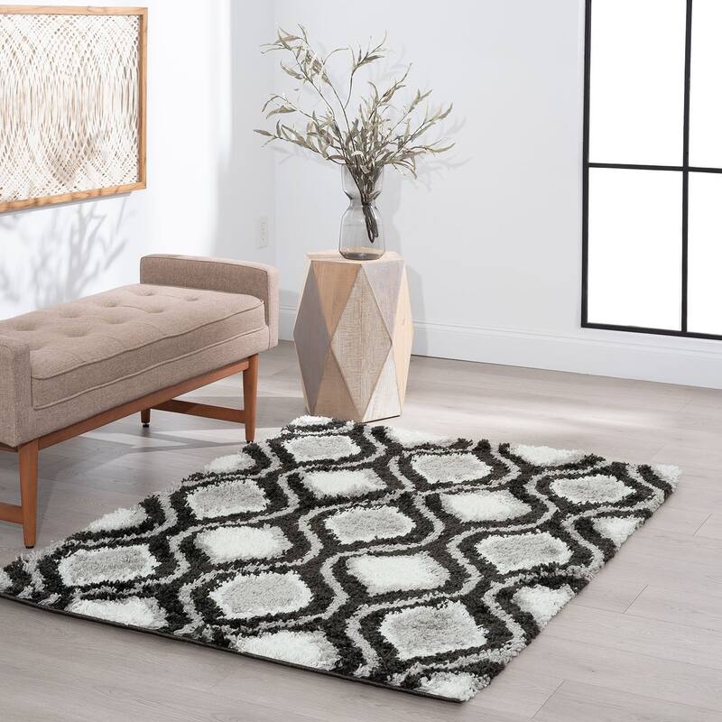 Upscale Shag Modern & Contemporary Geometric Indoor Area Rug