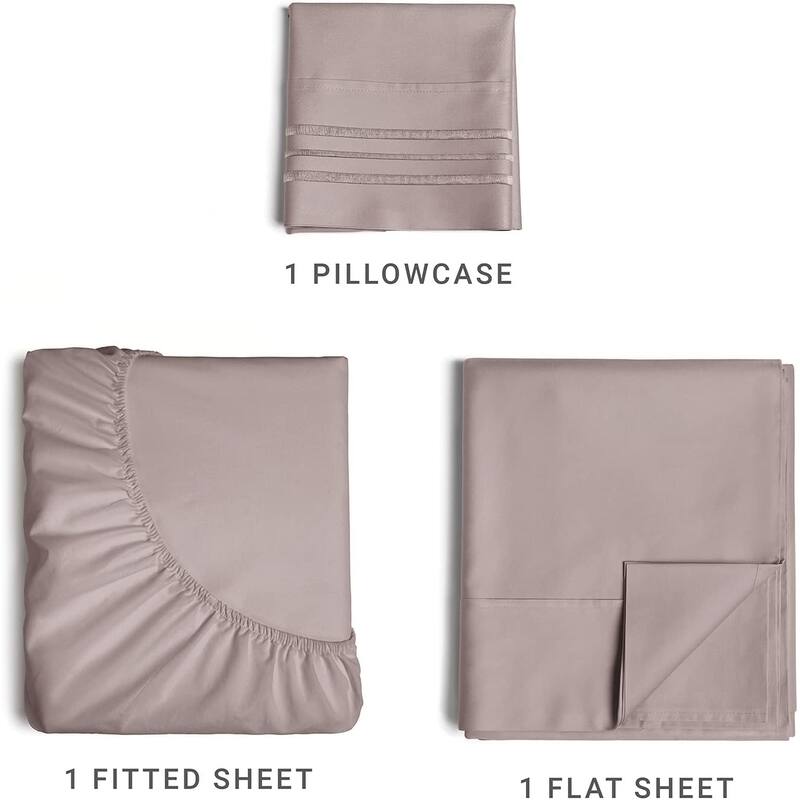 CGK Linens 4 Piece Solid Microfiber Deep Pocket Soft Bed Sheet Set