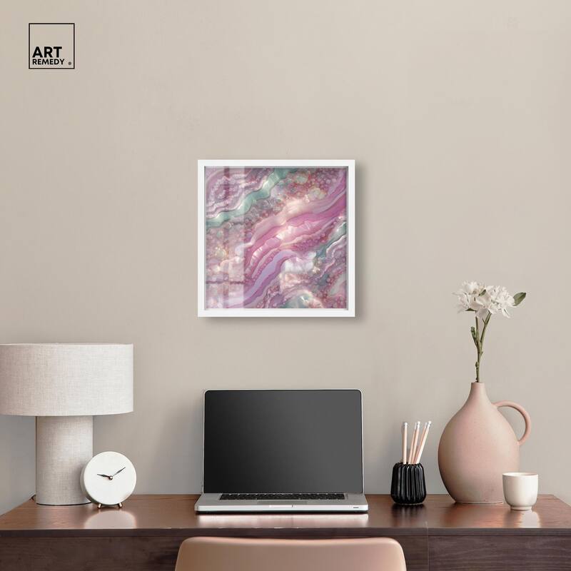 Pink and Mint Crystal I Shadowbox by Art Remedy
