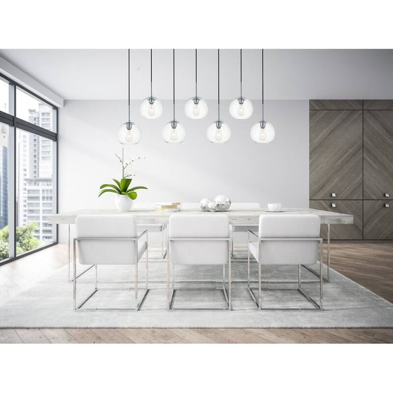 7-Light 54 inch Pendant with Clear Glass