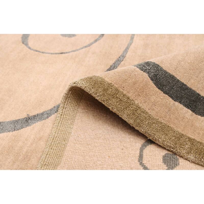 ECARPETGALLERY Hand-knotted Opulence Taupe Silk, Wool Rug - 8'1 x 9'10