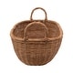 preview thumbnail 9 of 8, Hand-Woven Wicker Basket w/ Handles, Natural