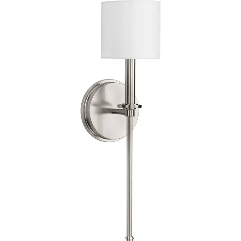 Elara Collection One-Light New Traditional Brushed Nickel Wall Light - 5.75 in x 4.37 in x 16.62 in