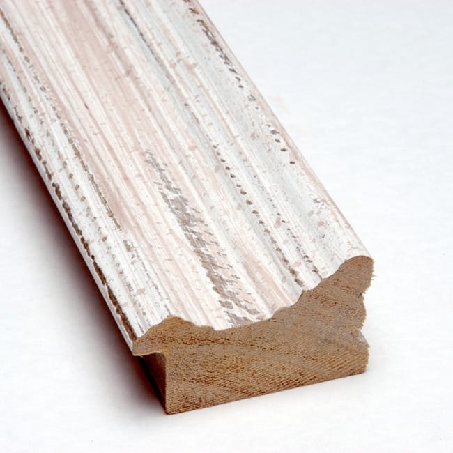 Framed Grey Cork Board, Alexandria White Wash