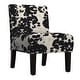 preview thumbnail 6 of 11, Black and White Faux Cow Hide Fabric Accent Chair by iNSPIRE Q Bold