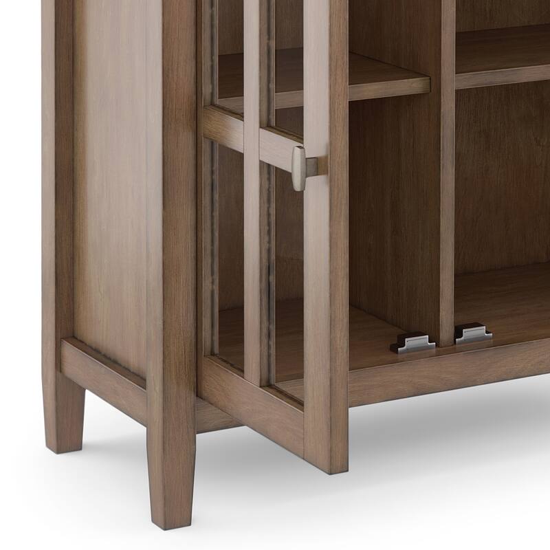 WYNDENHALL Norfolk SOLID WOOD 32 inch Wide Transitional Low Storage Cabinet - 32"w x 14"d x 31" h