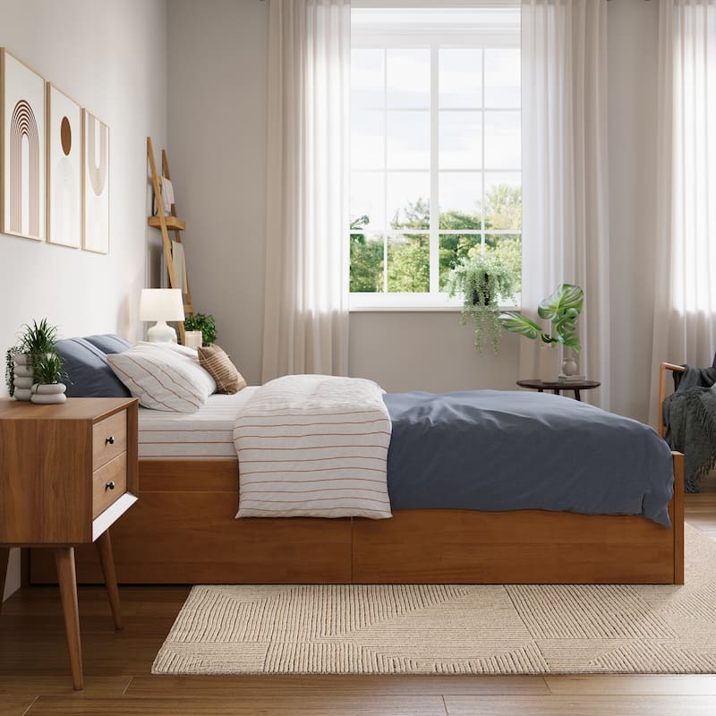 Concord Platform Bed with Footboard and Storage Drawers