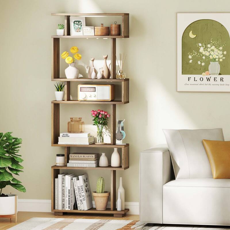 Costway 2 PCS Bookcase 6-Tier Bookshelf with Anti-Tipping Kit - See Details