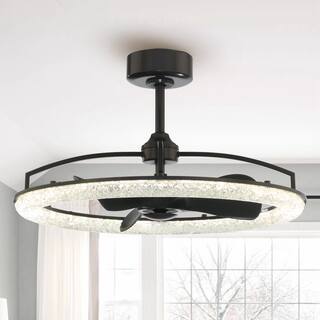 Ceiling Fan 32" Perimost 3-Blade Modern Black LED