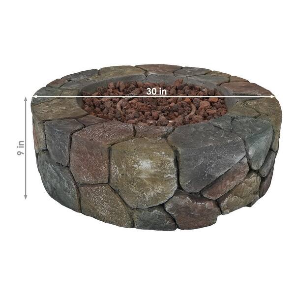 Shop Sunnydaze Cast Stone Outdoor Propane Gas Fire Pit With Lava