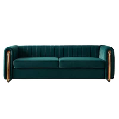 Contemporary Comfortable Velvet Sofa Couch 84.25''W for Living Room and Bedroom