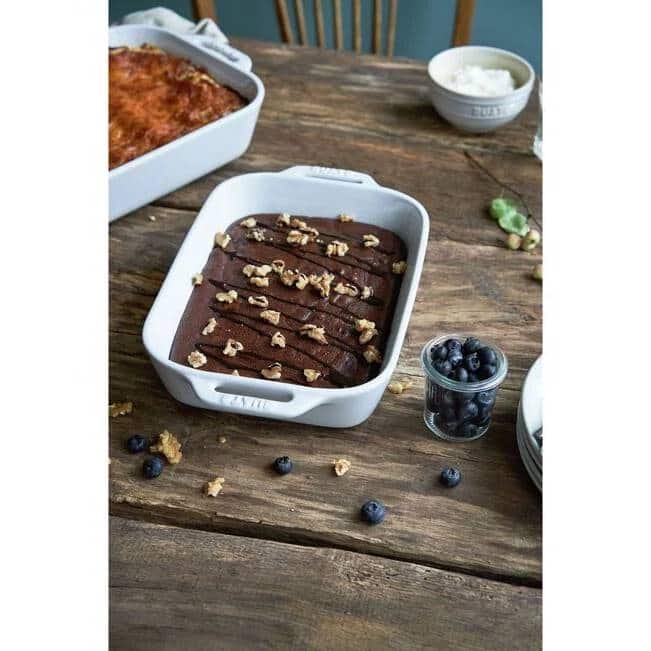 2 Piece Ceramic Stoneware Casserole Dish Set Non-Stick Rectangular Baking Dishes Oven Safe