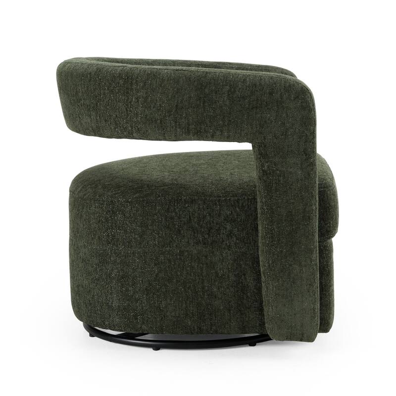Modrest Ryan Modern Olive Green Fabric Swivel Accent Chair