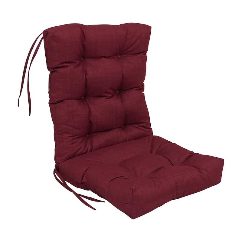 Multi-section Tufted Outdoor Seat/Back Chair Cushion (Multiple Sizes) - 18" x 38" - Merlot