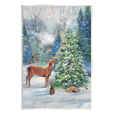 Stupell Winter Woodland Animals Tree Wall Plaque Art by Ruane Manning