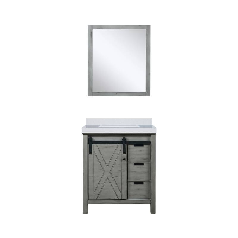 Marsyas Bath Vanity, White Quartz Countertop and Mirrors