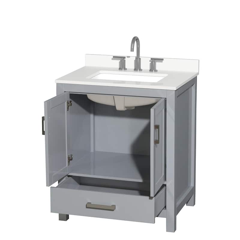 Sheffield 30-inch Single Vanity, 3 Hole Quartz Top