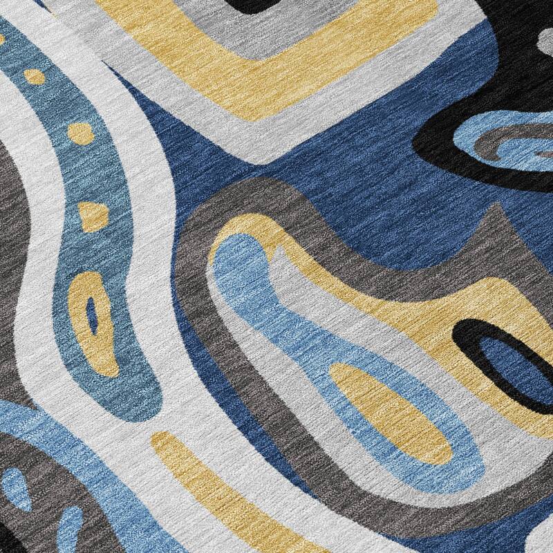 Machine Washable Indoor/ Outdoor Modern Picasy Chantille Rug