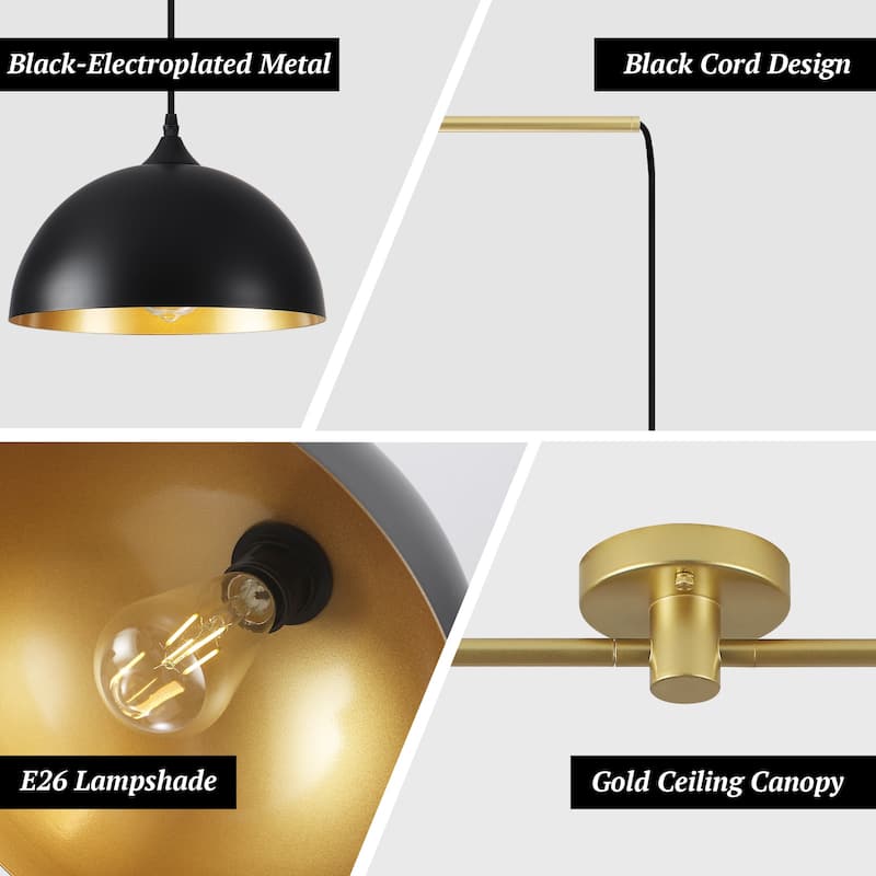 34.64inch 2 Lights Modern Simple Design Pendant with Metal Shade for Living Room Kitchen Island