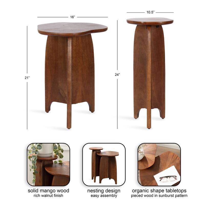 Kate and Laurel Kanna Wood 2pc Table Set - 2 Piece
