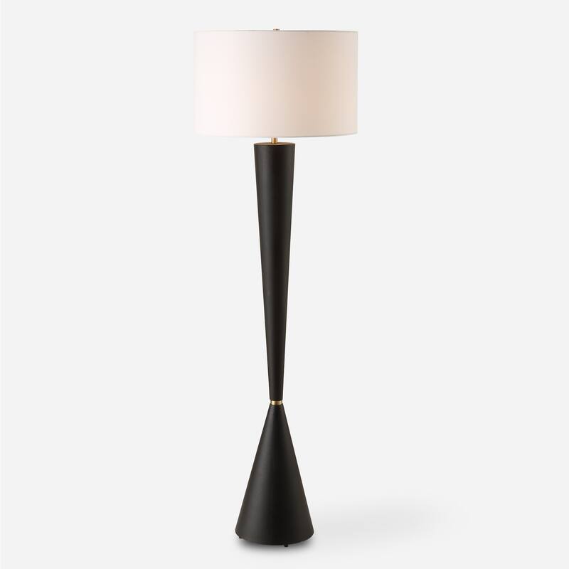Uttermost Layla Black Tapered Floor Lamp - 63.25'' H X 20'' W X 20'' D