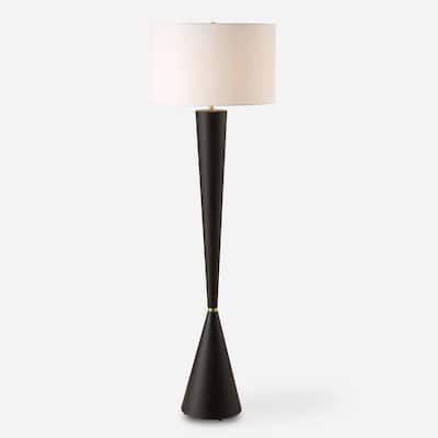 Uttermost Layla Black Tapered Floor Lamp - 63.25'' H X 20'' W X 20'' D