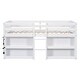 preview thumbnail 6 of 7, White Twin Size Kid Low Loft Bed with Two-Tier Shelves and LED Light