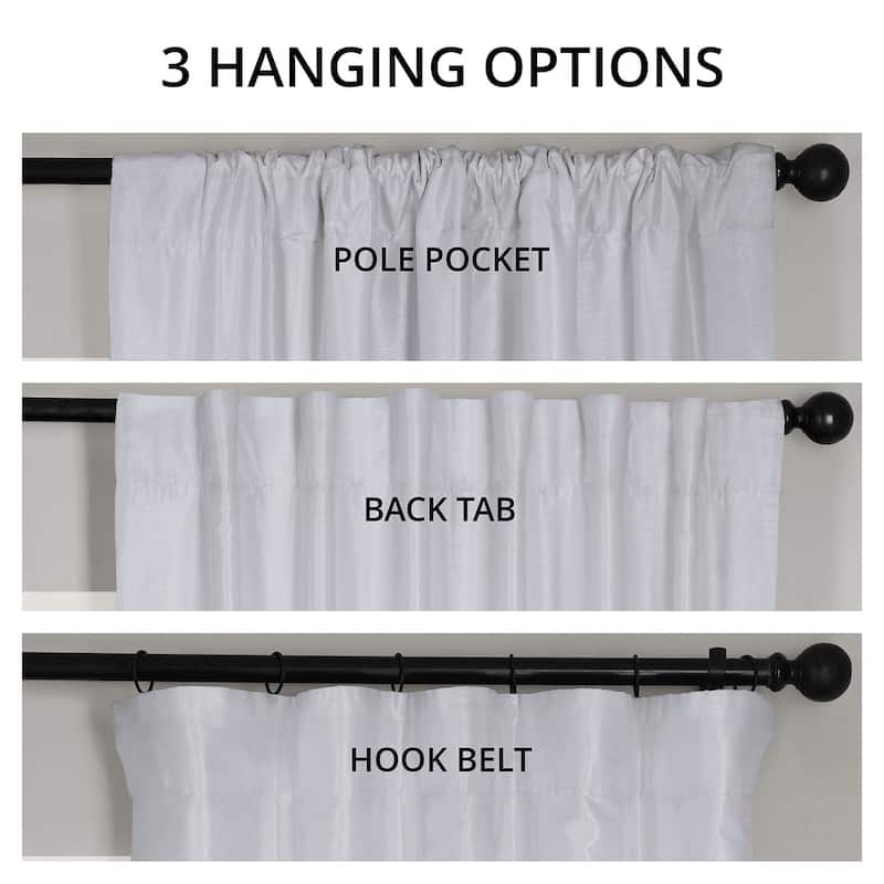 Exclusive Fabrics Ice Vintage Textured Faux Dupioni Room Darkening Silk Curtains (1 Panel)