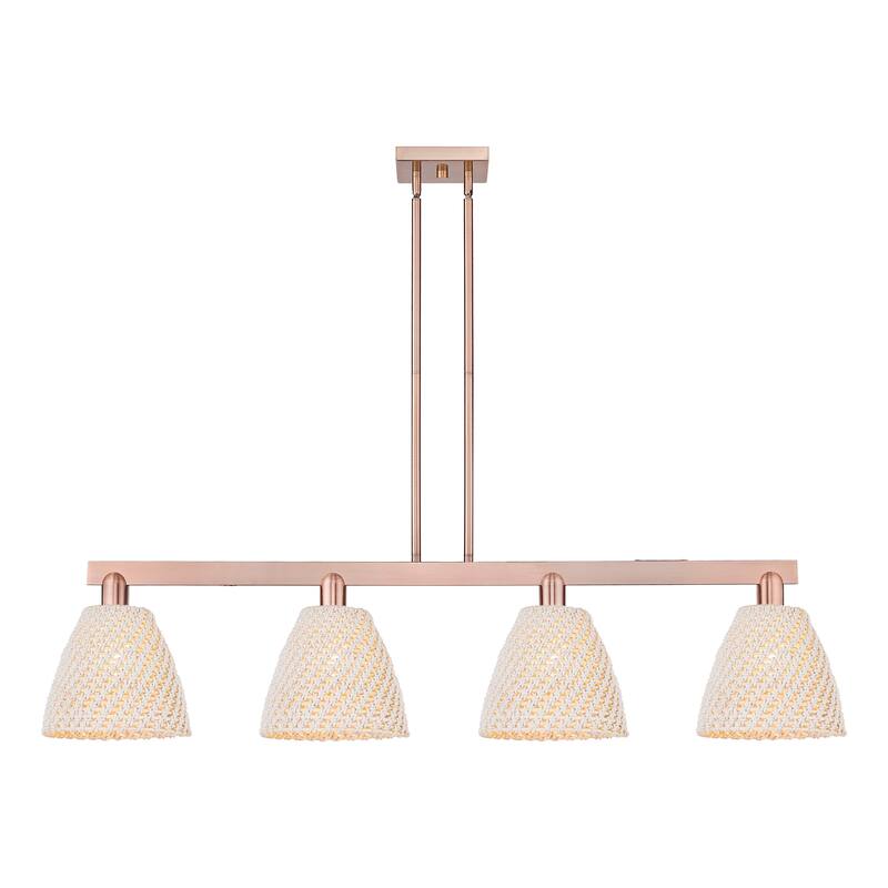 Innovations Lighting Endless Possibilities Arcadia - Bristol Natural - 4 Light 52" Stem Hung Island Light - Antique Copper